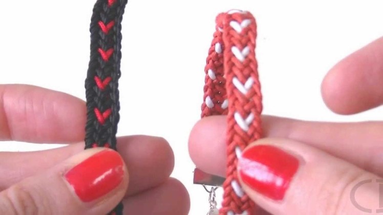 Beading DIY - Hearts Bracelet using Kumihimo Loom