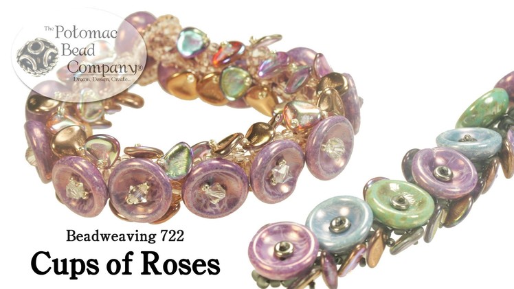 Beadweaving - Cups of Roses Bracelet