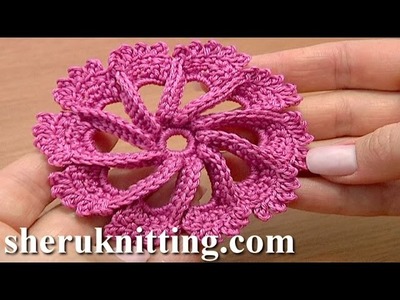 Crochet 3D Flower Twisted Petals How to Tutorial 50 Flor Crochet o Ganchillo Flower