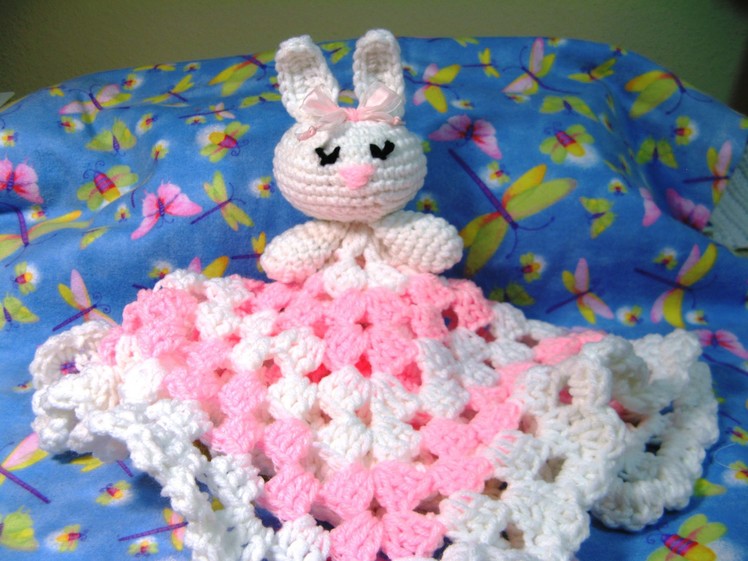 Crochet bunny blankie lovie - Part 1 (subtitulos en espanol - Parte 1 )