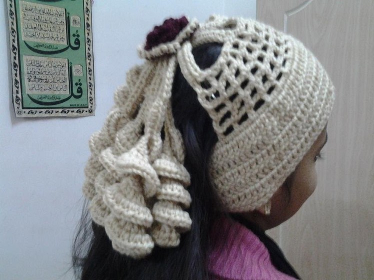 Crochet Spiral Pony tail Headband-2