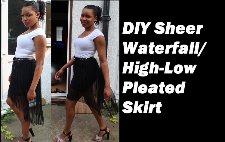 DIY Sheer Waterfall.High-Low Pleated Skirt | Perfectly Random