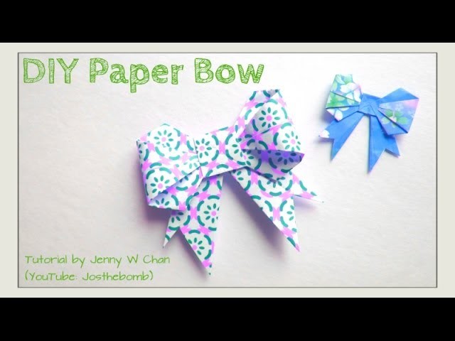 Easter Crafts - Paper Bow. Origami Bow - How to Make a Ribbon Bow for Cards. Wrap Presents