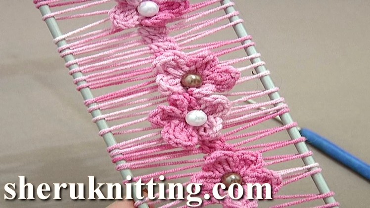 Floral Crochet Hairpin Lace Strip Tutorial 19 Crochet Flowers on Hairpin Loom