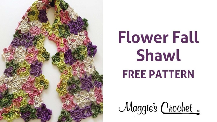 Flower Fall Shawl Free Crochet Pattern - Right Handed