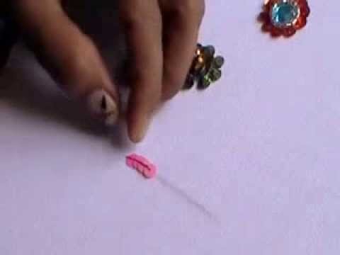HAND EMBROIDERY- How to sew a sequins (outline stitch) method-1