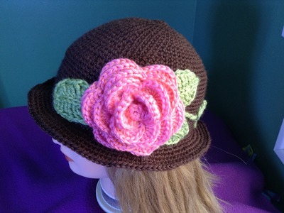 How to Crochet a Brimmed Flower Hat Part 1