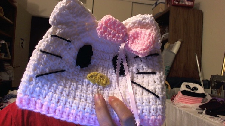 How to crochet beanie inspired by "Hello Kitty" beanie - video two