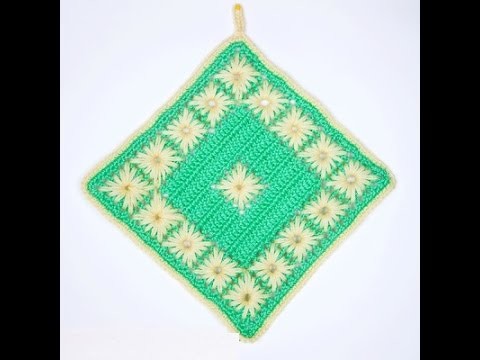 How to crochet hot pad free pattern tutorial for beginners