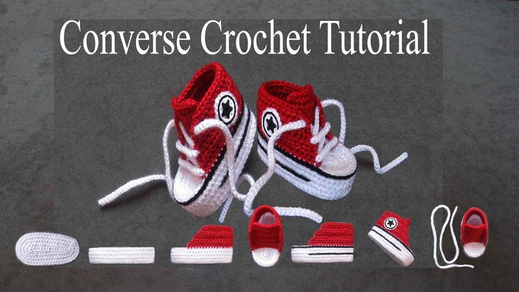How to crochet nice Baby Converse Shoes easy