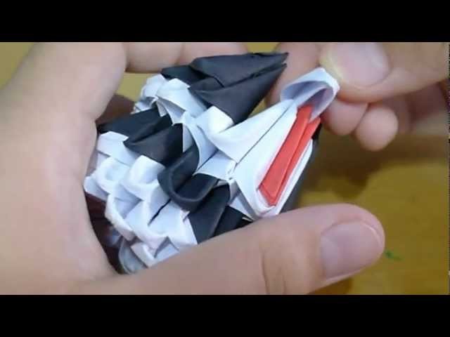 How to make a 3D origami mini panda.