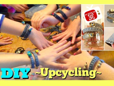 How to make a Bracelet | DIY Upcycled Jeans | How to make Denim Jewelry Bracelets DIY