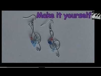 How to Make Treble Clef Music Earrings!  easy