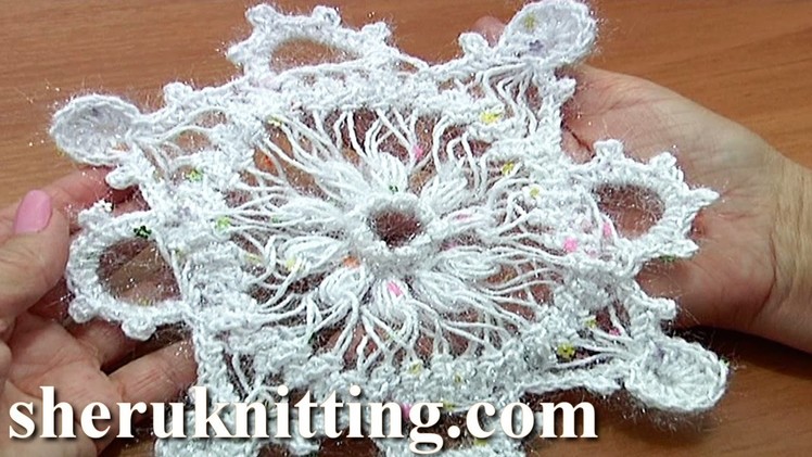 Snowflake Ornament Hairpin Crochet Tutorial 7 Part 2 of 2 Christmas Decoration