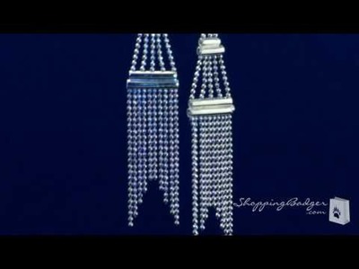 Sterling silver long beaded chandelier earrings