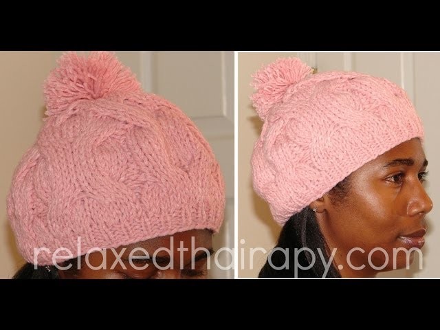 08 Chunky Knit Silk Lined Bobble Hat