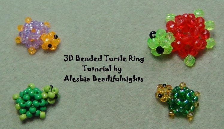 3D Beaded Turtle Ring Tutorial