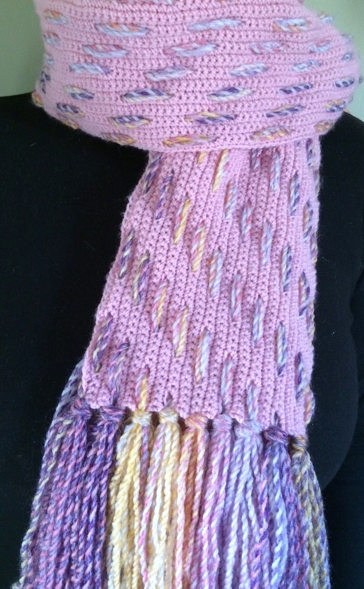 Crochet a Single Crochet Diagonal Woven Scarf