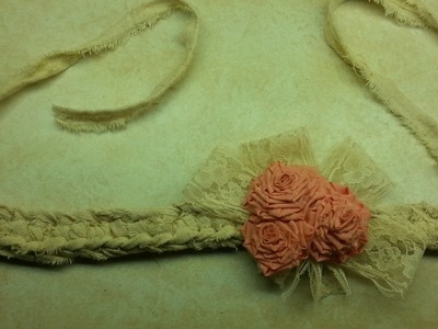 #Crochet Fabric Shabby Chic Crochet Baby Headband #TUTORIAL Gift
