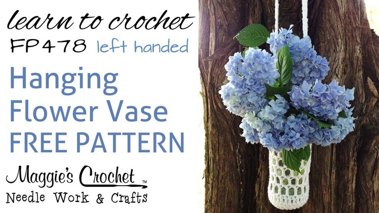 Crochet Free Pattern Beginner Flower Vase How To - Left