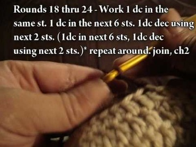 Crochet Tutorial #2 Medium Rasta Tam Video#3 Rows 12-26