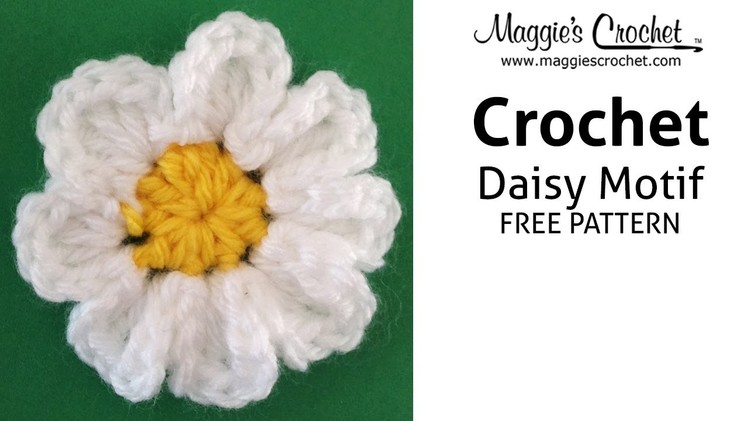 Daisy Motif Free Crochet Pattern - Right Handed