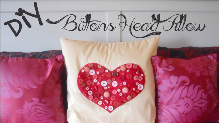 DIY Buttons Heart Pillow - Gift Idea