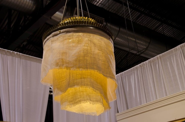 DIY: How to Build a Linen Drum Shade Chandelier For Under $52