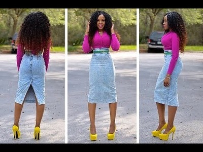DIY how to turn jean pants into a pencil skirt