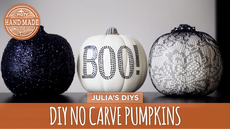 DIY No Carve Lace & Glitter Pumpkins - HGTV Handmade