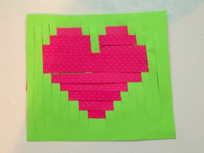 DIY Valentine PiXEL heart CARD