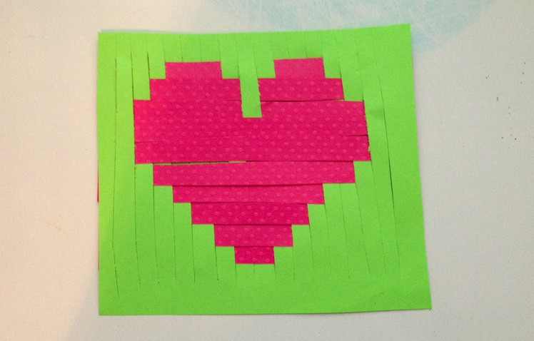 DIY Valentine PiXEL heart CARD