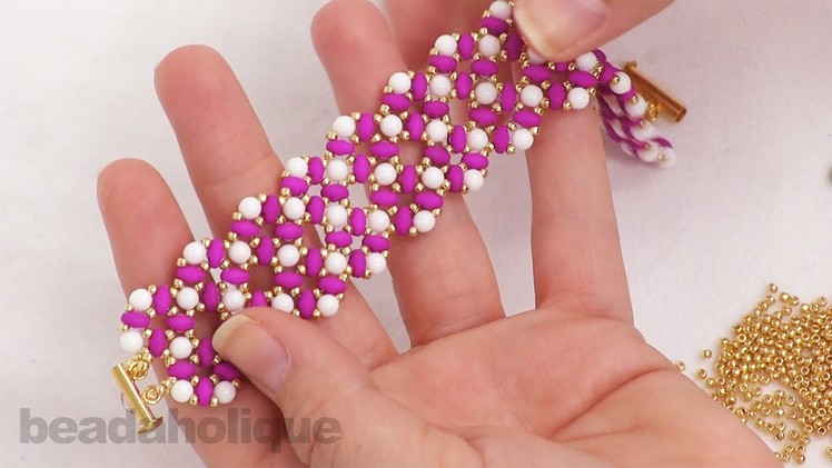 How to do a Modified Right Angle Weave with Two Hole Beads