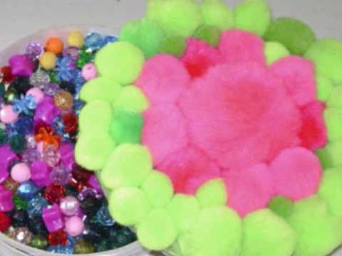 How to make a recycled pompom decorative box - EP