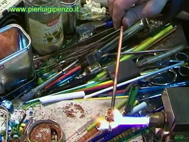 How to make a square- curved  lampworked murano glass bead