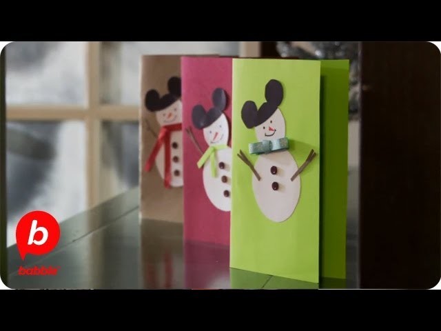 How to Make Mickey Mouse Christmas Snowmen Cards | Crafts | Babble