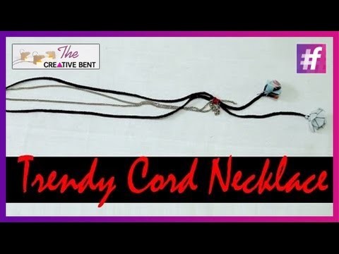 How to Make Your Own Long Necklace with Cord and Metal Chain | DIY