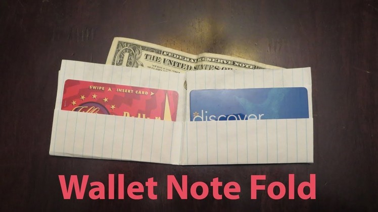 Origami Paper Wallet Note Fold