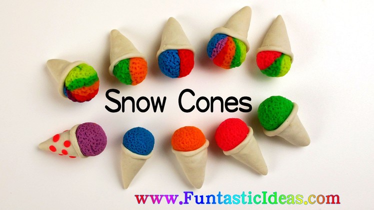Play Doh Snow Cones.Rainbow Snow Cone.Two Colors Snow Cones.Ice Cream Mini - How to by Funstic Ideas