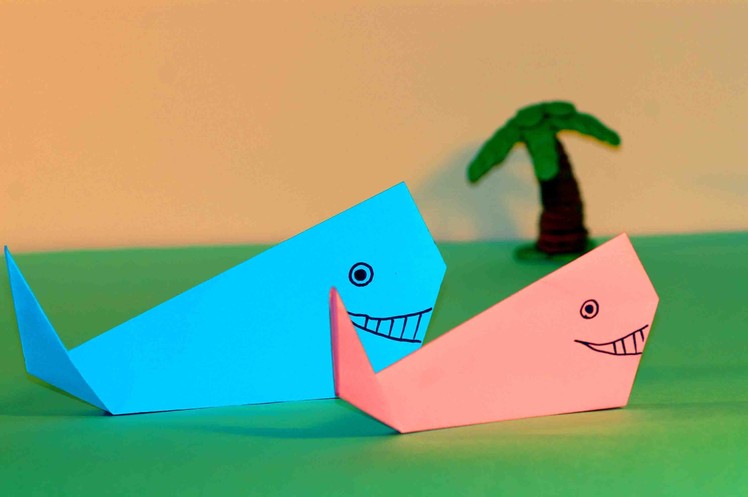 Simple origami for kids. Origami Whale.