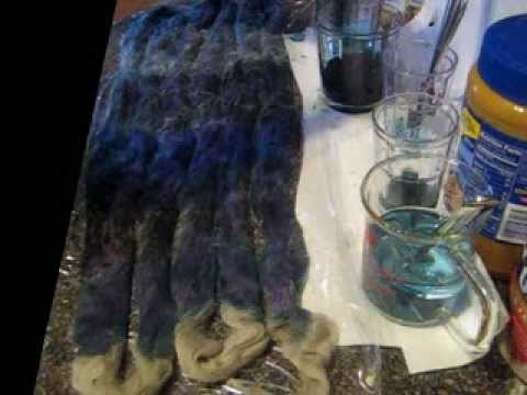 Some Dyeing Fun - Handpainting Wool Roving with Food Coloring, a Project Designed for my Baby