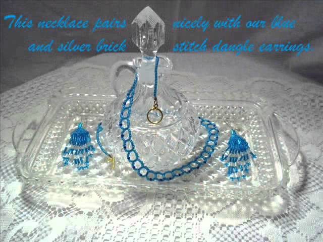 Turquoise Glass Seed Bugle Beaded Necklace Fine Jewelry