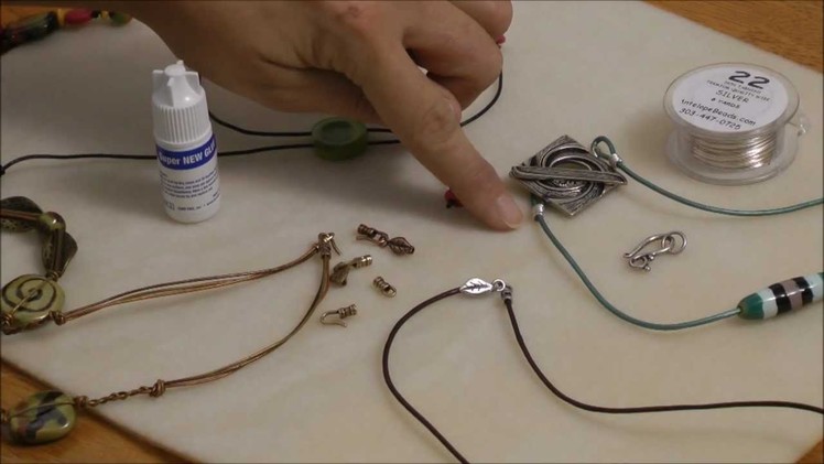 Antelope Beads - 3 Simple Ways to Finish Leather Cord Necklace Tutorial - Beginner AntelopeBeads.com