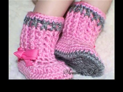 Crochet baby booties free pattern