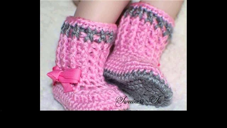 Crochet baby booties free pattern