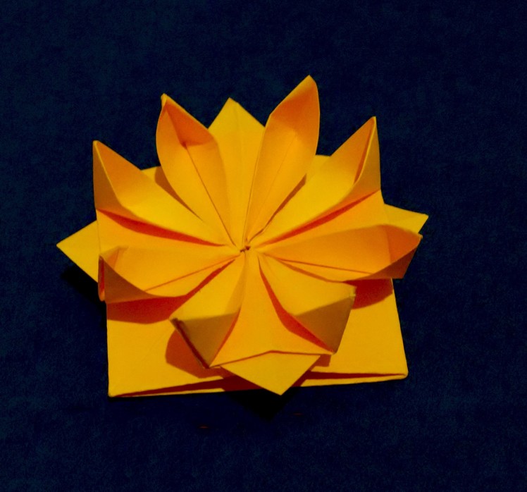 Easy Origami flower. 3d paper flower.  Great decor for gift box.  Ideas for Mother's day