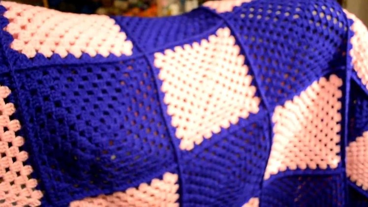 Granny square crocheted blanket