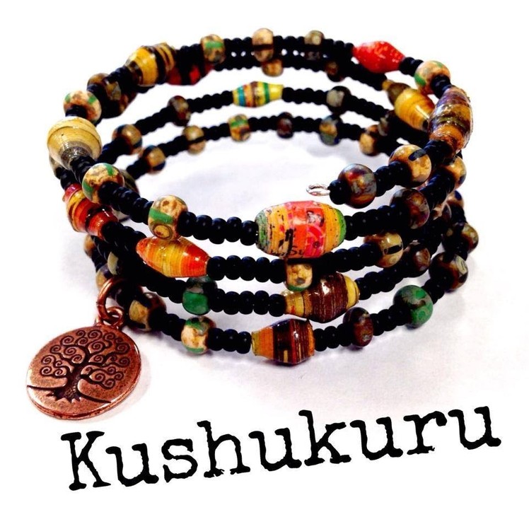 How to Make a Kushukuru Memory Wire Bracelet with The Bead