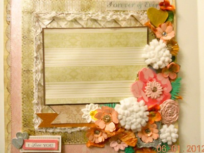 I love you  another Scrapbook Layout using quill flowers