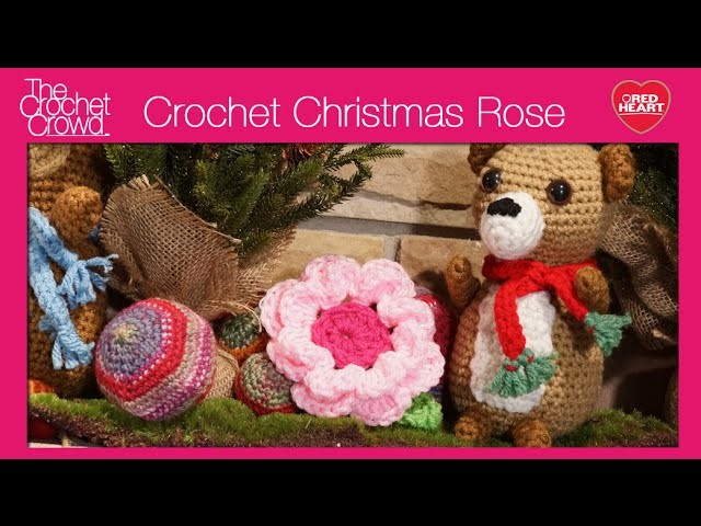 Left Hand: Crochet Christmas Rose